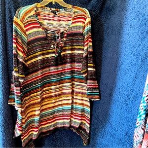 New Direction  3X tunic. every color of the rainbow in a beautiful design.